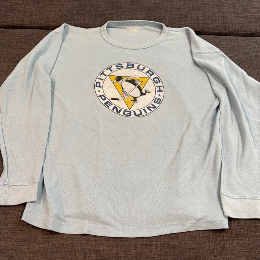 Pittsburgh Penguins Light Blue Long Sleeve Thermal Shirt